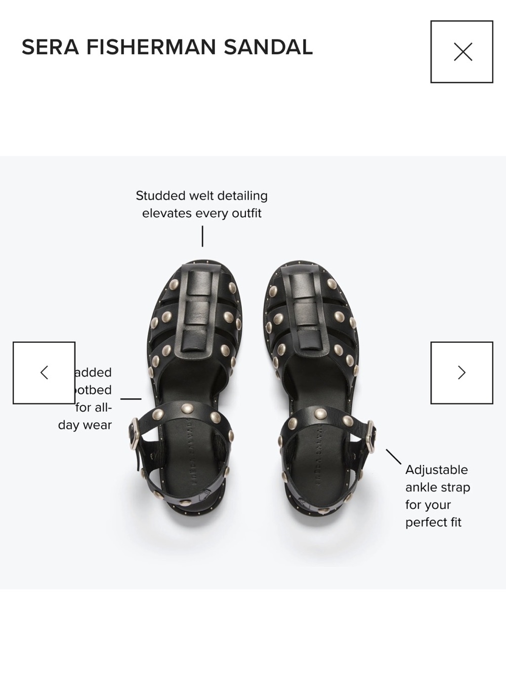 Freda Salvador SERA FISHERMAN SANDAL Black Studded Sandals - Picture 13 of 14